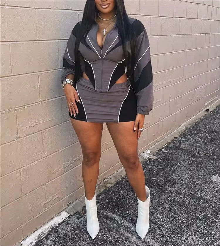 Luxe Skirt Set (Grey)